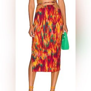 WeWoreWhat Multicolor Midi Skirt